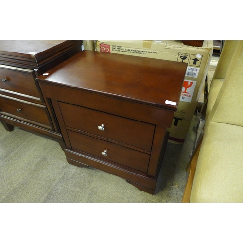 1653 - A Lifestyle Solutions cappuccino finish two drawer bedside chest ( marked )