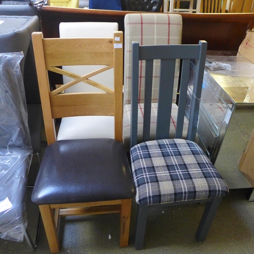 1664 - Four assorted chairs, including fabric and oak