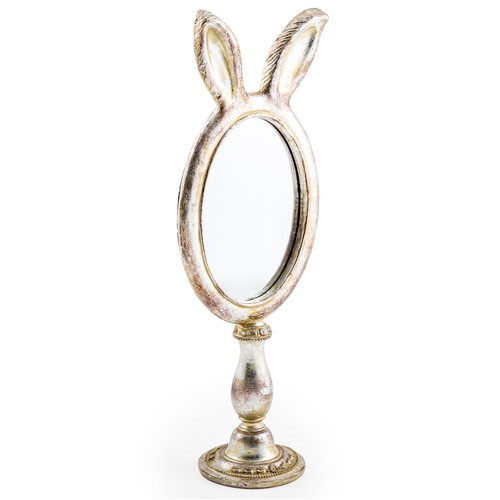 1455 - A large silver rabbit ears table mirror, H 42cms (MK4612)   #