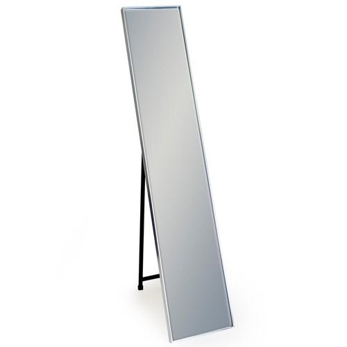 1456 - A silver framed cheval dressing mirror, H 151cms (M39929)   #