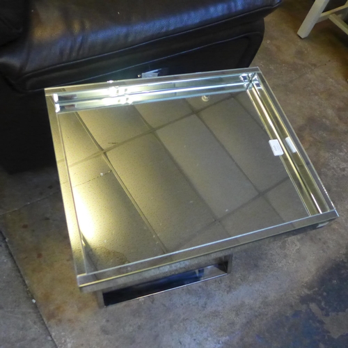 1468 - A Mirrored and chrome rectangular side table