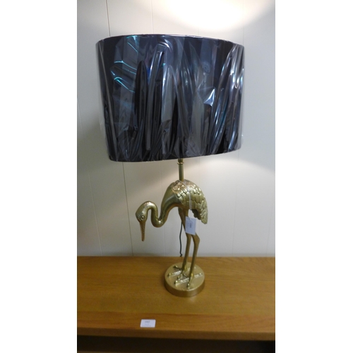 1472 - A gold crane table lamp with black velvet shade, H 48cms (30-828-B038)   #