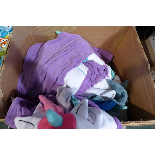 3021 - 2 X Sherpa Baby Blanket (35 X 45) and a Quantity of Character Hooded Towels(244-386,396)  * This Lot... 