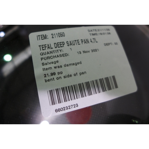 3047 - Tefal Deep Saute Pan 4.7L 30cm (244-258)  * This Lot Is Subject To Vat