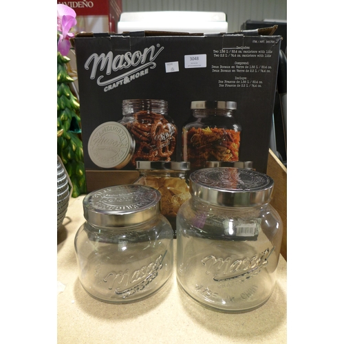 3048 - Mason Assorted Glass Jars  (244-269)  * This Lot Is Subject To Vat