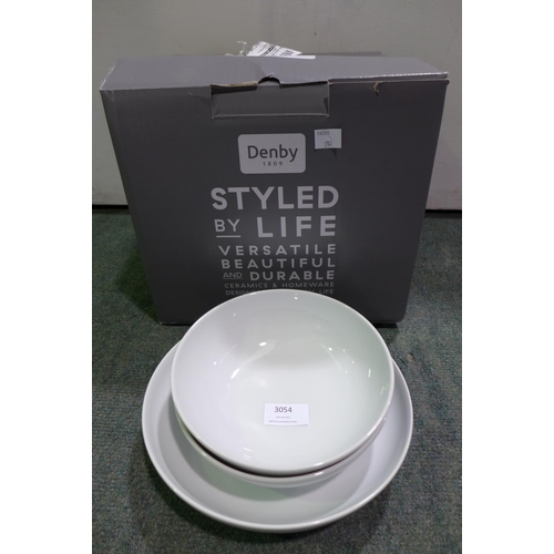 3054 - Denby White Dinnerware  (244-262)  * This Lot Is Subject To Vat