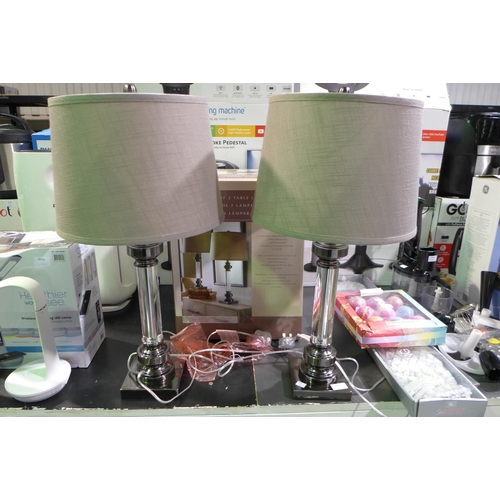 3065 - Sam 2Pk Glass Table  Lamp   (244-267)  * This Lot Is Subject To Vat