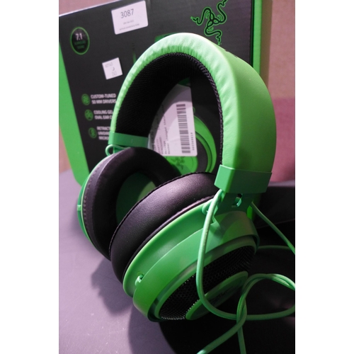 3087 - Razer Gaming Headset (Kraken Green) (243-221) * This lot is subject to VAT