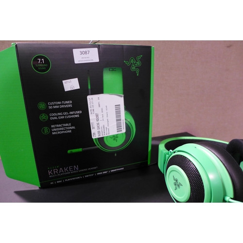 3087 - Razer Gaming Headset (Kraken Green) (243-221) * This lot is subject to VAT