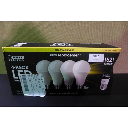 3092 - Feit A60 100W BT Dimmable Bulbs    (243-550) * This lot is subject to VAT