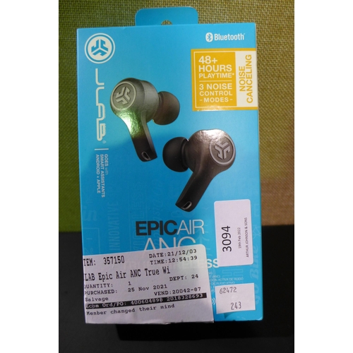 3094 - JLab Epic Air True Wireless Earbuds (243-562) * This lot is subject to VAT