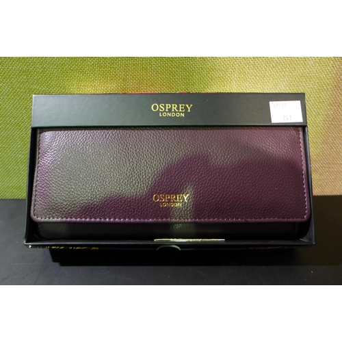 3099 - Osprey London Julia Plum Leather Purse (243-551) * This lot is subject to VAT