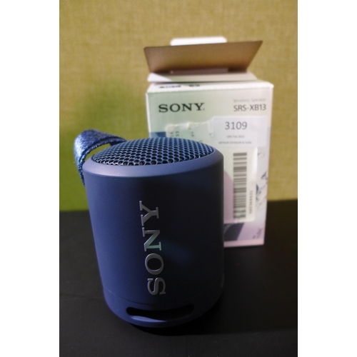 3109 - Sony XB13 Speaker (model:- SRSXB13B.CE7) (243-223) * This lot is subject to VAT