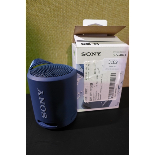 3109 - Sony XB13 Speaker (model:- SRSXB13B.CE7) (243-223) * This lot is subject to VAT