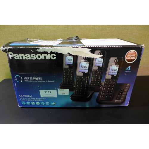 3111 - Panasonic Quad Dect Nuisance Block & Tam phone system (244-146)  * This Lot Is Subject To Vat