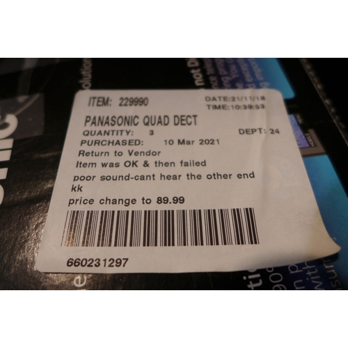 3111 - Panasonic Quad Dect Nuisance Block & Tam phone system (244-146)  * This Lot Is Subject To Vat