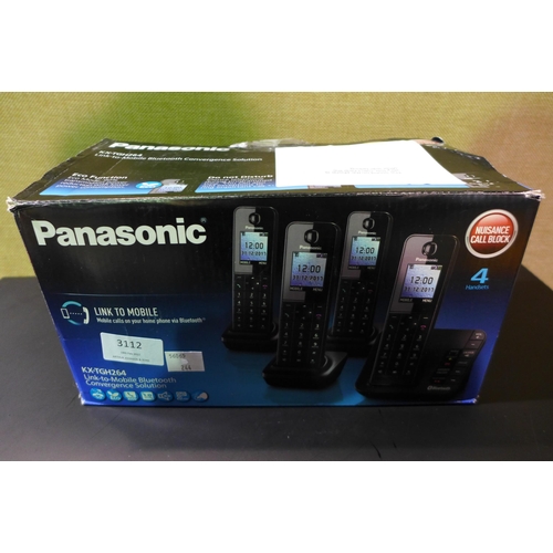 3112 - Panasonic Quad Dect Nuisance Block & Tam phone system (244-147)  * This Lot Is Subject To Vat