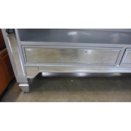 1332 - A two drawer mirrored media unit