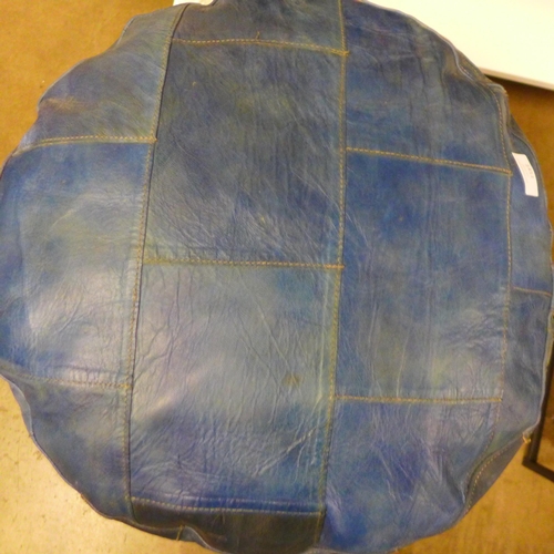 1451 - A blue leather footstool