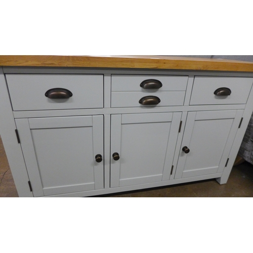 1515 - A Hampshire grey painted and oak three door sideboard *This lot is subject to VAT