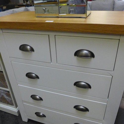 1518 - A Hampshire white painted and oak two over three chest of drawers *This lot is subject to VAT