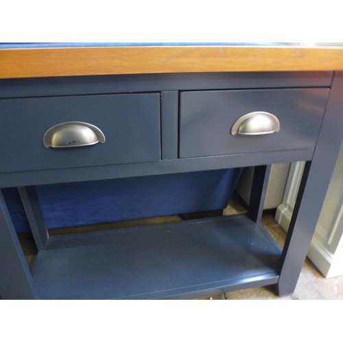 1521 - A Hampshire blue painted and oak console table *this lot is subject to Vat