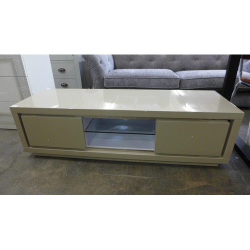 1545 - A mocha high gloss TV unit *This lot is subject to VAT