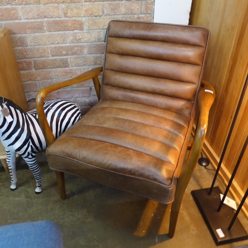 1567 - A Ribble brown leather armchair