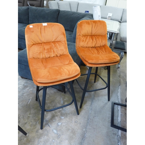 1583 - A pair of Enderson orange bar stool