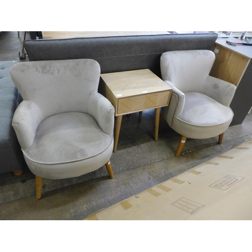 1597 - A pair of Charleston Mink velvet tub chairs (Display)