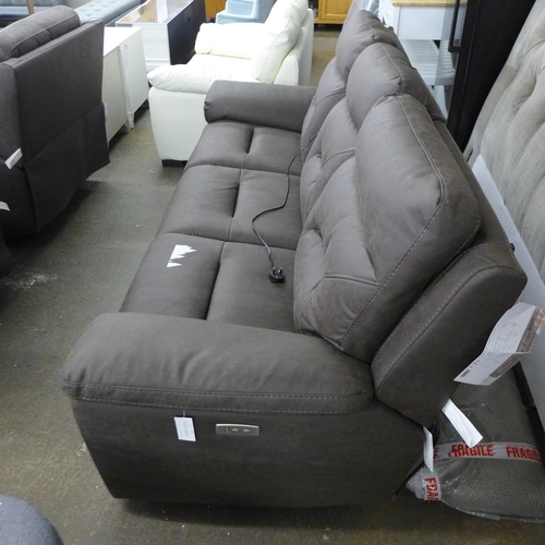 1604 - Kuka Fabric 3 Seater Power Recliner, Original Rrp £999.91 + Vat ( 4085-2)* This Lot Is Subject To Va... 