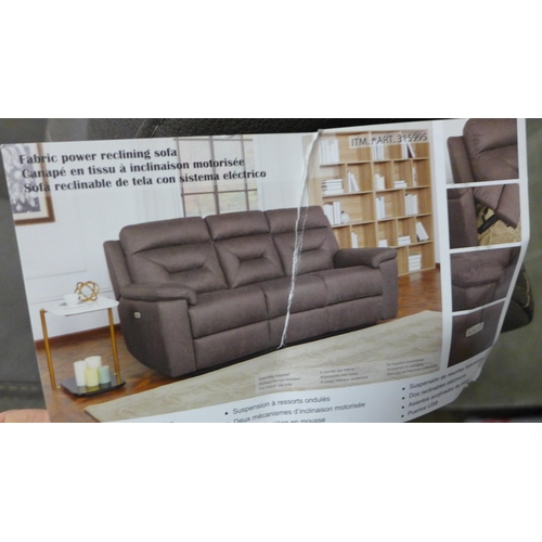 1604 - Kuka Fabric 3 Seater Power Recliner, Original Rrp £999.91 + Vat ( 4085-2)* This Lot Is Subject To Va... 