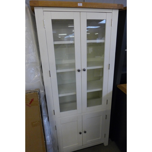 1640 - A Hampshire white painted and oak Display Cabinet *This Lot is Subject to VAT*