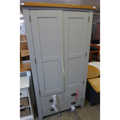 1703 - A Hampshire grey painted and oak large larder unit (Damaged) *This lot is subject to VAT