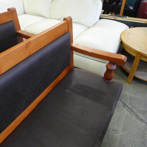 1719 - A pine upholstered bench