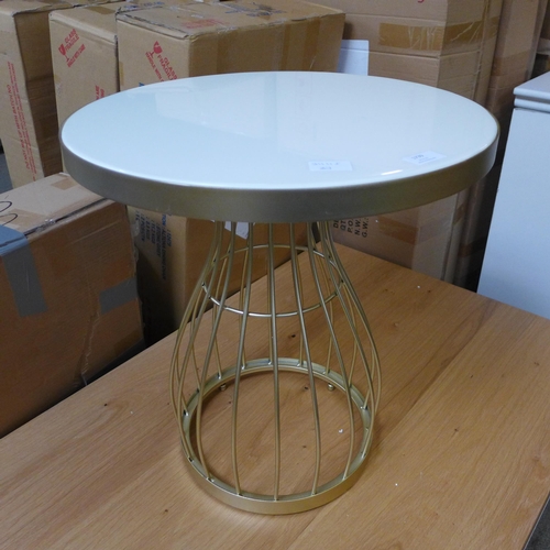 1739 - A gold and white lamp table, missing fittings *This lot is subject to VAT