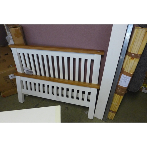 1745 - A Hampshire white painted and oak double bed frame, marked *this lot is subject to VAT