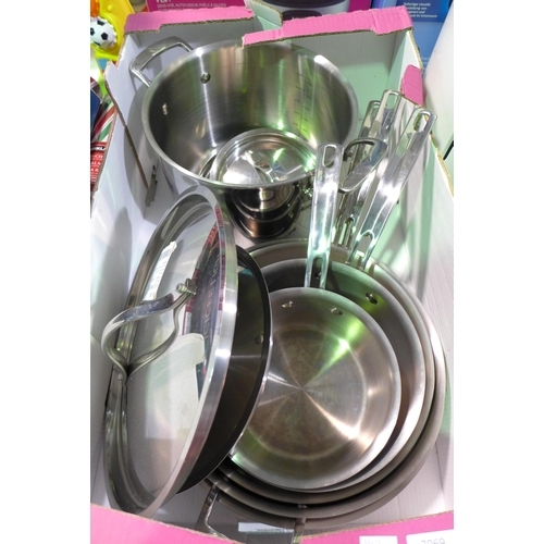 3069 - Kirkland Signature Stainless Steel Cookware Set, Original Rrp £164.99 + Vat (244-394)  * This Lot Is... 