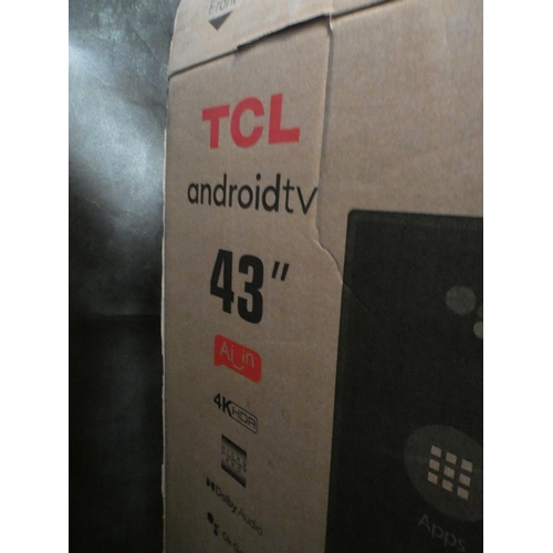 3389 - Tcl 43  43P615K  4K Uhd Android Tv (Broken Screen), Original Rrp £264.99 + Vat               (244-40... 