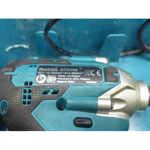 2254 - Makita cordless drill & driver set in case with battery & charger in case