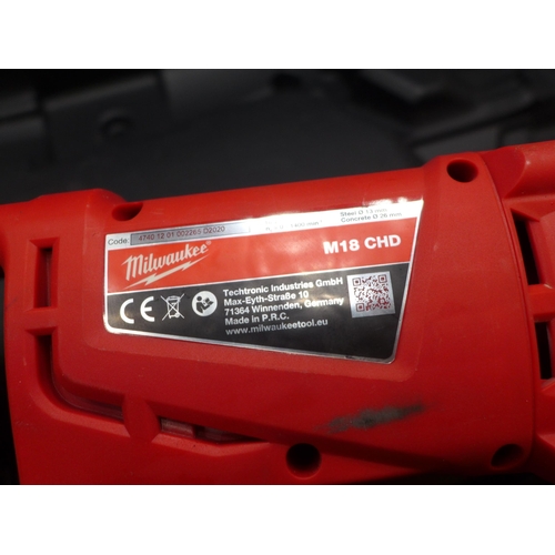 2255 - Milwaukee M18 CHD SDS drill in case - no battery or charger - W