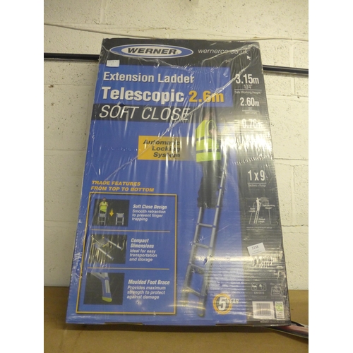 2258 - Werner telescopic soft close 2.6m ladder - sealed & unused