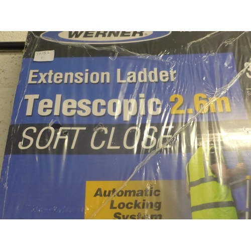 2258 - Werner telescopic soft close 2.6m ladder - sealed & unused