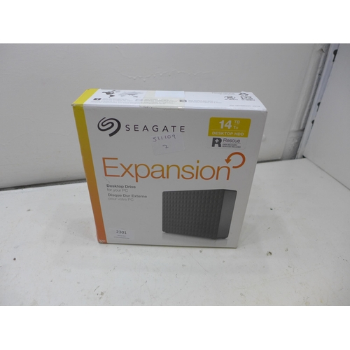 2301 - Seagate 14tb expansion desktop drive - boxed- missing cables