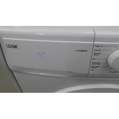 2370 - Logik 9kg washing machine - unused