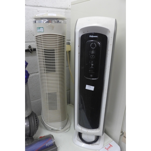 2380 - Fellows & Homedics room purifiers - one remote for left purifier