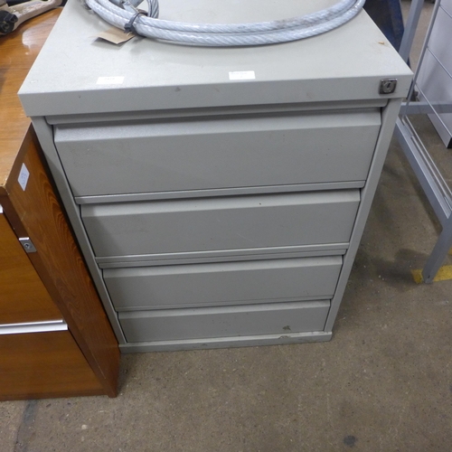 2418 - 4 Drawer Metalico filing cabinet with key