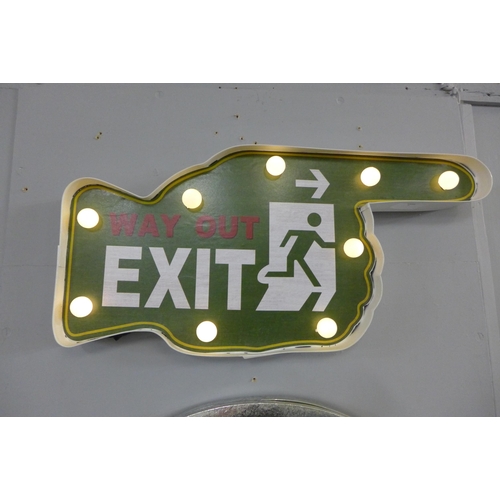 1313 - A 'Way Out' Exit illuminated sign (756912)   #