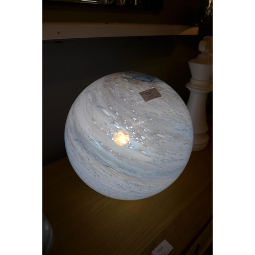 1321 - A hand blown cloudy ocean lamp, 28cms (GL01651)   #