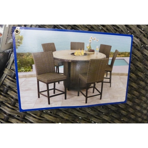 1403 - A seven Piece High Dining Fire Chat Dining Set, Original Rrp £1291.66 + Vat ( 4085-3)* This Lot Is S... 